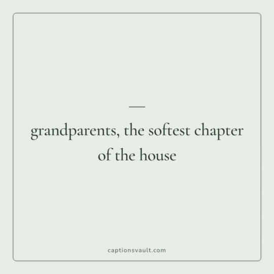 Family Captions For Instagram card: grandparents, the softest chapter of the house