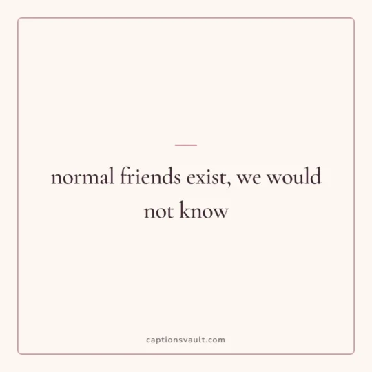 Friends Captions For Instagram card: normal friends exist, we would not know